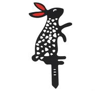 Bunny Silhouette Ornament for Plug-In Garden Decoration Iron Outdoor Sculpture Lawn Pathway or Flower Bed Landscaping Simple Installation Seasonal Courtyard and Patio Décor(C: 25 * 12 cm)