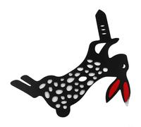 Bunny Silhouette Ornament for Plug-In Garden Decoration Iron Outdoor Sculpture Lawn Pathway or Flower Bed Landscaping Simple Installation Seasonal Courtyard and Patio Décor(E 20 * 19cm)