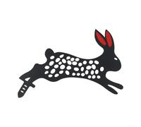 Bunny Silhouette Ornament for Plug-In Garden Decoration Iron Outdoor Sculpture Lawn Pathway or Flower Bed Landscaping Simple Installation Seasonal Courtyard and Patio Décor(B 22 * 20cm)