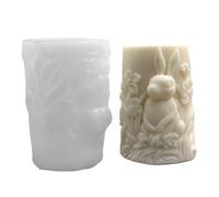 Bunny Silicone Mold, 3D Cylinder Mold, Epoxy Resin Casting, Flexible Nonstick Silicone, Reusable Craft Design, for Holiday Wedding Party Table Room Home Dinner Decoration DIY Craft Making