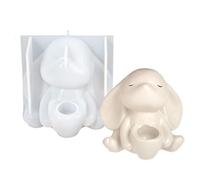 Bunny Silicone Mold, Silicone Rabbit Mold, Rabbit Epoxy Mould with Flexible Design, Home Decoration Spring Holiday Accessory Tool for Arts Crafts Concrete Gypsum Cement Use