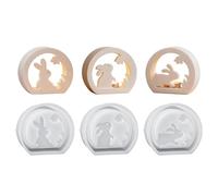 Bunny Silicone Molds | Set of 3 Flexible Cute Craft Tools, Easter Hollow Candle Sticks Epoxy Molds - Epoxy Wax Plaster Art Projects Party Favors for Kids, Adults and Beginners