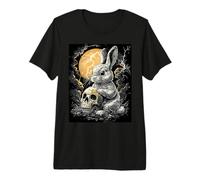 Bunny Skull Goth Moon Men Black Gothic Women Skull Rabbit Premium T-Shirt