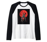 Bunny Skull Goth Moon Men Black Gothic Women Skull Rabbit Raglan Baseball Tee