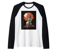 Bunny Skull Goth Moon Men Black Gothic Women Skull Rabbit Raglan Baseball Tee