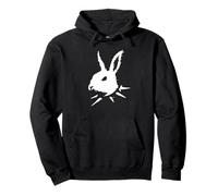 Bunny Skull Punk Y2k Cute Creepy Cat Goth Black Alt Gothic Pullover Hoodie