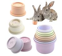 Bunny Stacking Cups - Reusable Rabbit Toy, Snack Cup Set | Bright Multicoloured Nesting Cups, Funny Stimulation Activity Game for Hamsters, Guinea Pigs, Chinchillas PlayTime AN