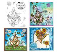 Bunny Stamp Happy Birthday Bunny Word Transparent Stamp Card Making for DIY Scrapbooking Paper Crafting Arts Supplies Handmade