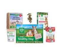 Bunny Starter Kit by Small Pet Select - Rabbit Essentials Bundle with Hay, Pellets, Bedding & Treats | Ideal for First-Time Pet Owners