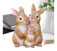 Bunny Statue, 9.25x6.3 inches Resin Figurine for Yard Lawn Porch Garden, with Lightweight Portable Design Easy Placement, for Landscaping Backyard Home Exterior Outside Decoration Ornament