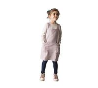 Bunny Street Kids Pinafore Apron - Child Age 7 8 9 Years - Smock Apron for Baking and Craft - No Ties Cross Back Linen Japanese Aprons for Girls (Pink Heather, Kids 7-9 Years)