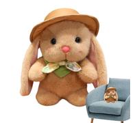 Bunny Stuffed Animal - Adorable Huggable Collectible,Soft Bunny Plush with Hat and Bow | for Easter Basket Nursery Girl Boy Adult Family Youth Christmas Travel Companion Bedtime Photo Prop