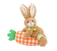 Bunny Stuffed Animal, Cartoon Soft Build, 22x19/8.66x7.48 Inch Cute Style, Easter Rabbit Plush Product With Carrot, Home Decor Case, Accessories For Children Boys Youth Teens Family Friends Daily Use