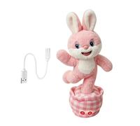 Bunny Stuffed Animal Doll, Talking Dancing Bunny Plush, 25cm Soft Play Figure, Fabric Frame Grip Holder, Toy Functional Accessory, Rabbit Plush for Kids, Boys, Girls, 10.5x10.5x33cm