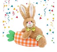 Bunny Stuffed Animal,with Carrot Easter Soft Cartoon Cute Collectible | Easter Plush Bunny Doll,for Girls Children Teens Youth Family Friends Girlfriend Spring Daily Holiday Party Indoor Home Room