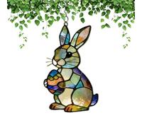 Bunny Sun Catcher - Cute Acrylic Ornament - Sun Catcher with Eggs Design, for Women, Men, Moms, Easter, Window, Door, Home, Gardens