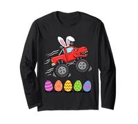 Bunny T-Rex Monster Truck Jumping Easter Eggs Toddler Kid Long Sleeve T-Shirt