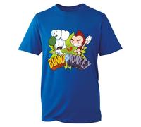 Bunny T-Shirt - Funny Monkey Comic Graphic Tee for Kids & Adults | Unisex Cartoon Animal Fight Shirt | World Book Day Gift Idea (Royal Blue, 9 Years)