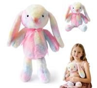 Bunny Teddy,Rainbow Bunny Teddy Plush Toy,Pink Teddy-Rabbit,Soft Plush Bunny,RabbitTeddy for Kids,Cuddly Toys For Girls,Bedtime Companion,Travel Friend,Unique Easter Gift or Birthday Present