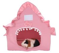 Bunny Tent Guinea Pig House Bed Cozy Hamster Cave Large Hideout for Dwarf Rabbits Hedgehog Bearded Dragon Nest Hamster Cage Accessories (Pink)