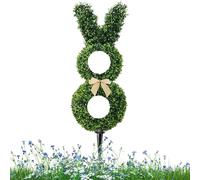 Bunny Topiary, Bunny Topiary Outdoor,Artificial Topiaries 22 Inch Bunny Boxwood | Fake Boxwood Bush Plants, Imitation Evergreen Shrub Plant for Home Front Porch