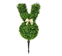 Bunny Topiary, Green Artificial Bunny-Shaped Topiary Tree Pot Fake Easter Plant, Easter Rabbit Boxwood Topiaries Plant For Porch Decoration Outdoor/Indoor