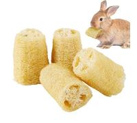 Bunny Toys - 4 Pieces Loofah Chewing Supplies for Small Pets | Gerbil and Hamster Enrichment Toys, Perfect for Pet Parents Shelters Shops Living Room Bedroom Office or Apartment Use, 10x5x5cm 50g