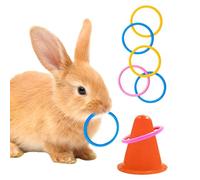 Bunny Toys Interactive Set - Stacking Puzzle Bunny Rings, Small Animal Play Toy, Kitten Ferret Squirrel Entertainment, Chinchilla Hamster Gerbil Fun, Indoor Outdoor Cage Accessory, Pet Enrichment