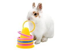 Bunny Toys Interactive Set - Stacking Puzzle Bunny Rings, Small Animal Play Toy, Kitten Ferret Squirrel Entertainment, Chinchilla Hamster Gerbil Fun, Indoor Outdoor Cage Accessory, Pet Enrichment