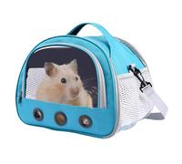 Bunny Travel Carrier, Small Animal Carrying Bag, 8.66 x 7.48 x 7.09 Inches, Shoulder Strap Design, Breathable Mesh Panels for Hamsters, Guinea Pigs, Hedgehogs, Pink, Blue and Black