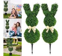 Bunny Tree Easter Decor Rabbit Topiary Artificial Topiary Tree Green Fake Easter Rabbit Plant for Porch Decoration Outdoor/Indoor (90cm, 2 Pcs)