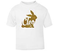 Bunny Tshirt, Easter Tshirt, Personalised Easter Bunny, Easter Gifts for Kids, Personalised Kids Gift, Personalised Kids Gift, White, 5-6 Years