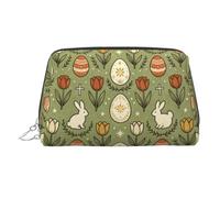 Bunny Tulip Egg Makeup Bag Travel Toiletry Bag for Women PVC Leather