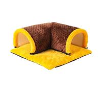 Bunny Tunnel Bed - Folding Round Frame, Multi-layer Fabric Rest Room, Hidden Access Point to Secret Path, Thickened Plush Insulation Wall | Squirrel House for Ferrets and