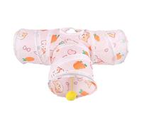 Bunny Tunnel Tube, Small Pet Exercise Tubes, Foldable Interactive Play Toy, Hanging Ball Design, Rabbits Ferret Hamster Chinchilla Hedgehog, Hiding Resting Refuge Bed Cave 18.11x6.3 Inches