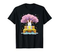 Bunny Under Cherry Blossom Tree Cute Art T-Shirt