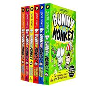 Bunny Vs Monkey 6 Book Set Collection (Bunny Vs Monkey, the League of Doom, The Supersonic Aye-Aye, The Human Invasion, Rise of the Maniacal Badger,Multiverse Mix-up!)