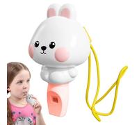 Bunny Whistle Necklace, Creative Kids Noise Maker, Colorful Animal Music Blower Toy, Smooth Edge Construction with Comfortable Hanging String, Compact Outdoor Activity Accessory