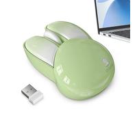 Bunny Wireless Mouse - Cute 2.4G Silent Cute Device | Adorable Laptop Mouse - Lightweight 59g 3 Button Kawaii Design 1200 DPI For Windows7 Win8 Win10 Office Study Work At Home Or School