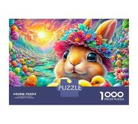 Bunny with Chicks And Easter Eggs 1000-Piece Jigsaw Puzzle Lucky Rabbit Challenging & Brainteasing for All Ages 52x38cm/1000pcs