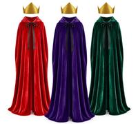 Bunnycool 3 Sets Three Wise Men Costumes for Adults Cloak and Crown Set | 3 Kings Outfit Set, Biblical Costume Accessories, Christmas Nativity Cosplay, Church Play, Bible Story Performance