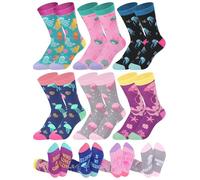Bunnycool 6 Pairs Novelty Ocean Animal Gifts for Women Funny Crew Socks Gift for Jellyfish Sharks Turtle Marine Life Lovers, Jellyfish, 5-10