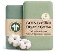 Bunnyjik - GOTS Organic Cot Bed Sheets 140 x 70 fitted - Ultra Soft & Thick 2000GSM Organic Turkish Cotton- Pack of 2 Cotbed Fitted Sheet - Toddler Bed Sheets 140 x 70 Cot Sheets 140 x 70 Fitted