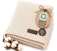 bunnyjik GOTS Organic Cotton Baby Blankets - Pure Turkish Cotton Soft Knitted Throw