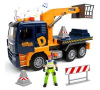 BunnyJOY Construction Truck Toy for Kids, Toy Truck with Lights and Sounds, Friction Powered Cherry Picker Vehicle with Adjustable Boom and Basket, Truck Toys Gift for Boys Girls Age 3 4 5