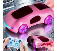 BunnyJOY Remote Control Car for Girls 5 6 7 8, RC Stunt Car 360° Drift 2.4GHz, Rechargeable, Dynamic Lights, Spray Effects & Sound, Toy for Kids 7 8 9 Year Old Birthday Gifts, Pink