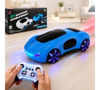 BunnyJOY Remote Control Car for Kids Boys 5-8, RC Stunt Car 360° Drift 2.4GHz, Rechargeable, Dynamic Lights, Spray Effects & Sound, Toy for Boys 7-9 Year Old Birthday Gifts - Blue