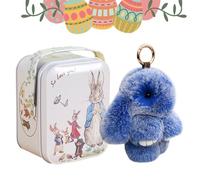 Bunnylu-lu Keychain, Bunny-Lulu Keyring In A Tin, 15cm Rabbit Pendant Keychain, Christmas Bunny Keychain, Cute Hangable Bunny Animal Ornament for Backpack, Purse, Key