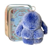 Bunnylulu Keychain, Bunny Lulu Keychain, Cute Bunny Keychain With Exquisite Box, Bunny Keychain Plush,Bunny Keychain Cute Soft Artificial fur Keychain Car Handbag Keyring (Dark Blue)