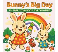 Bunny's Big Day: 30-Page Story Book For Coloring